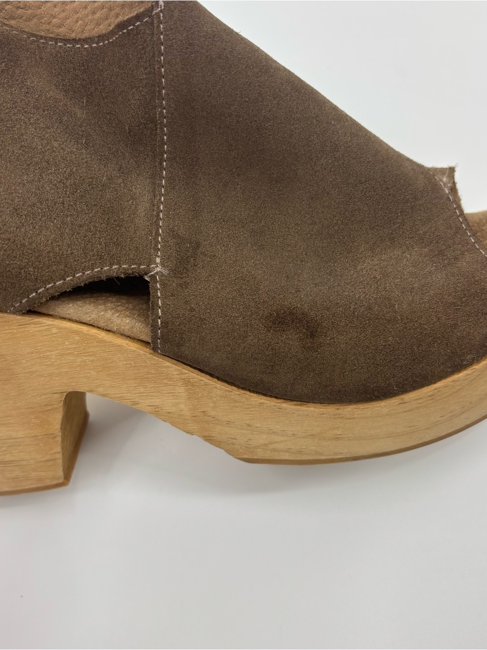 Free People Parker Clog Brown Nubuck Platform Shoe - Picture 13 of 16